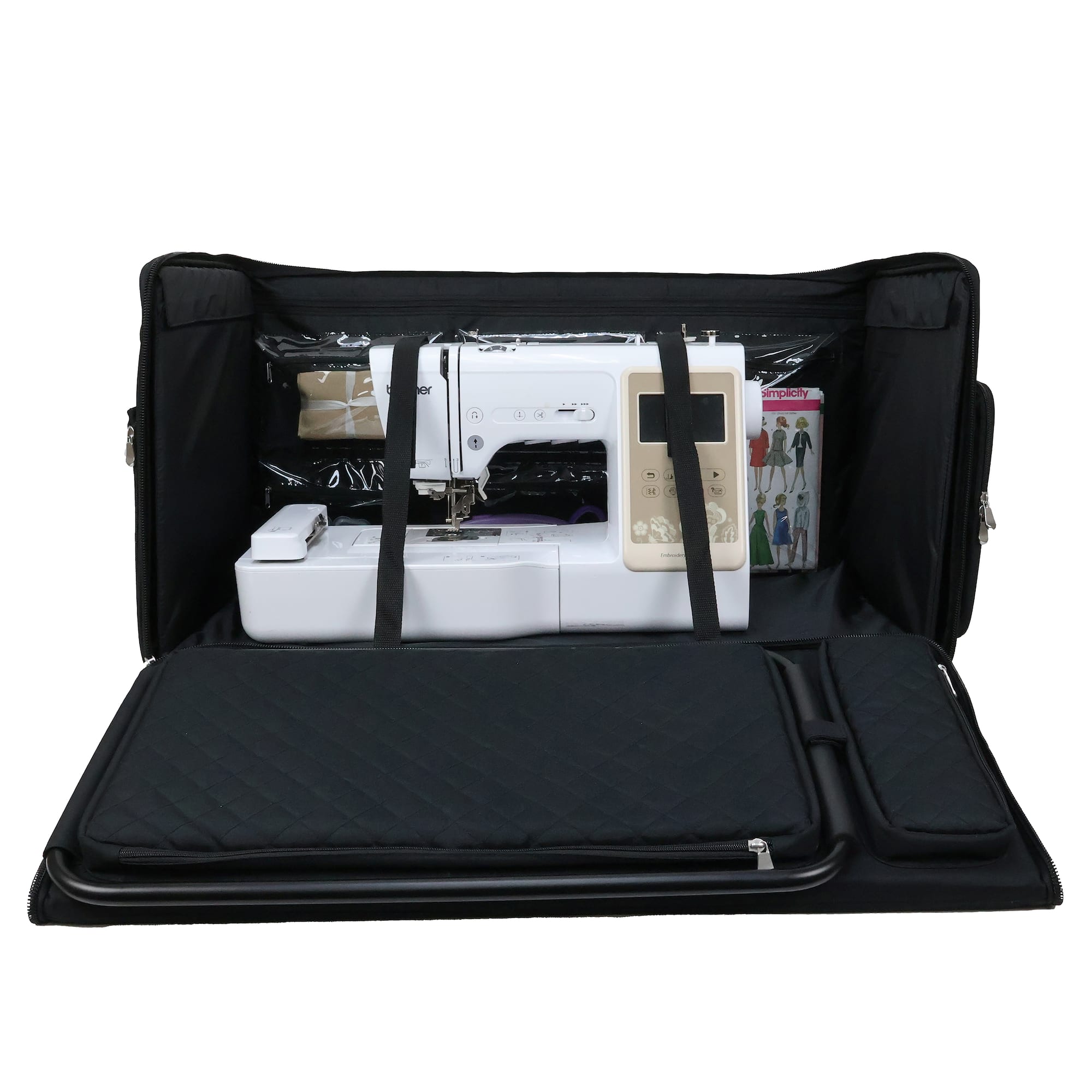 Everything Mary Black Jumbo Rolling Craft Tote